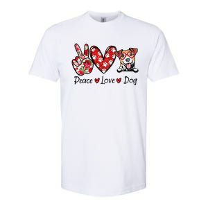 Peace Love Jack Russell Terrier Dog Lovers Leopard Softstyle CVC T-Shirt