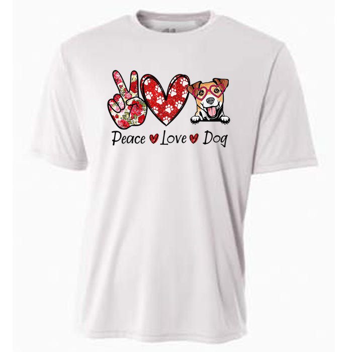 Peace Love Jack Russell Terrier Dog Lovers Leopard Cooling Performance Crew T-Shirt