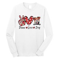 Peace Love Jack Russell Terrier Dog Lovers Leopard Long Sleeve Shirt