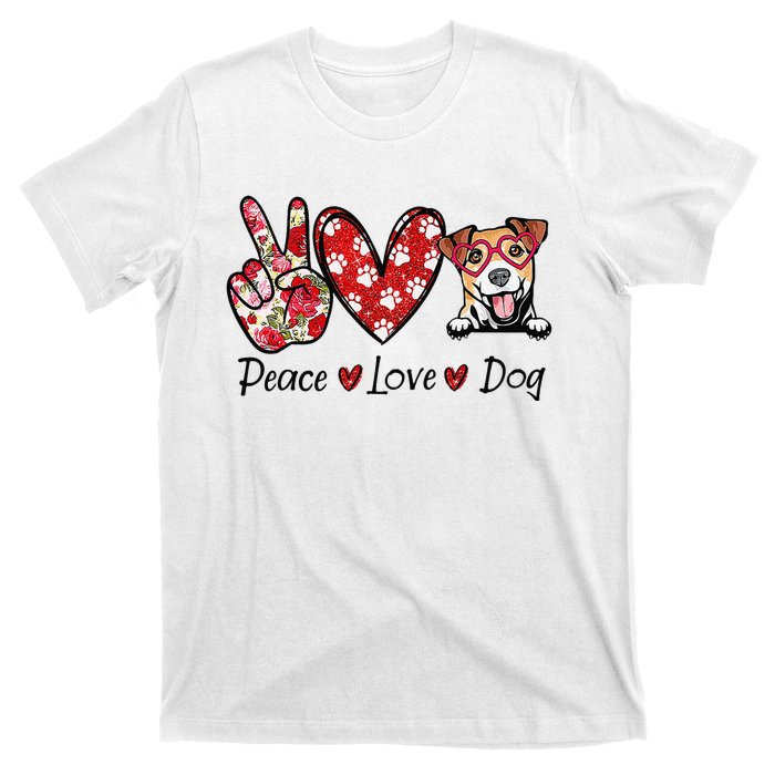 Peace Love Jack Russell Terrier Dog Lovers Leopard T-Shirt