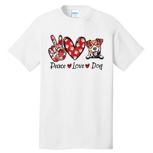 Peace Love Jack Russell Terrier Dog Lovers Leopard Tall T-Shirt