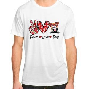 Peace Love Jack Russell Terrier Dog Lovers Leopard Adult ChromaSoft Performance T-Shirt