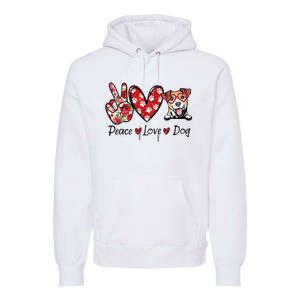 Peace Love Jack Russell Terrier Dog Lovers Leopard Premium Hoodie