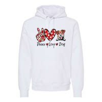 Peace Love Jack Russell Terrier Dog Lovers Leopard Premium Hoodie