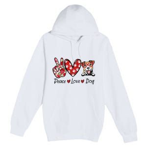 Peace Love Jack Russell Terrier Dog Lovers Leopard Premium Pullover Hoodie