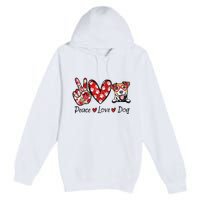 Peace Love Jack Russell Terrier Dog Lovers Leopard Premium Pullover Hoodie