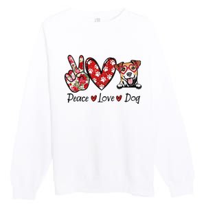 Peace Love Jack Russell Terrier Dog Lovers Leopard Premium Crewneck Sweatshirt