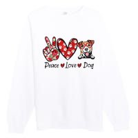 Peace Love Jack Russell Terrier Dog Lovers Leopard Premium Crewneck Sweatshirt