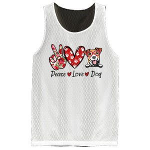 Peace Love Jack Russell Terrier Dog Lovers Leopard Mesh Reversible Basketball Jersey Tank