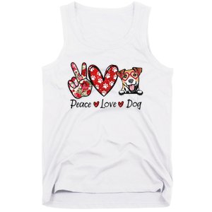 Peace Love Jack Russell Terrier Dog Lovers Leopard Tank Top