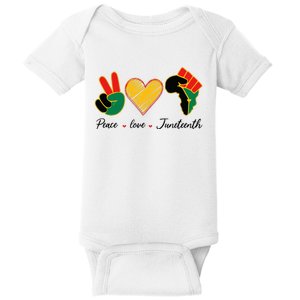 Peace Love Junenth Pride Black Girl Black Queen & King Baby Bodysuit