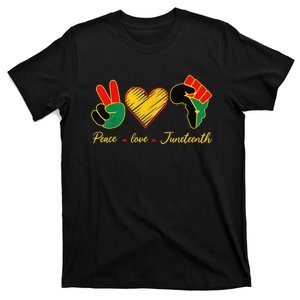 Peace Love Juneteenth Pride Black Queen & King T-Shirt