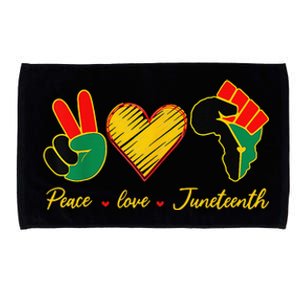 Peace Love Juneteenth Pride Black Queen & King Microfiber Hand Towel