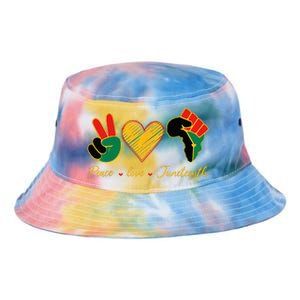 Peace Love Juneteenth Pride Black Black Queen & King Tie Dye Newport Bucket Hat