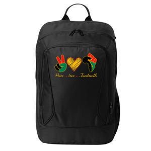 Peace Love Juneteenth Pride Black Black Queen & King City Backpack