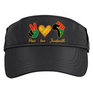 Peace Love Juneteenth Pride Black Black Queen & King Adult Drive Performance Visor