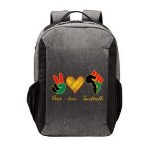 Peace Love Juneteenth Pride Black Black Queen & King Vector Backpack