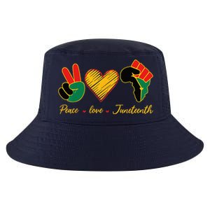 Peace Love Juneteenth Pride Black Black Queen & King Cool Comfort Performance Bucket Hat