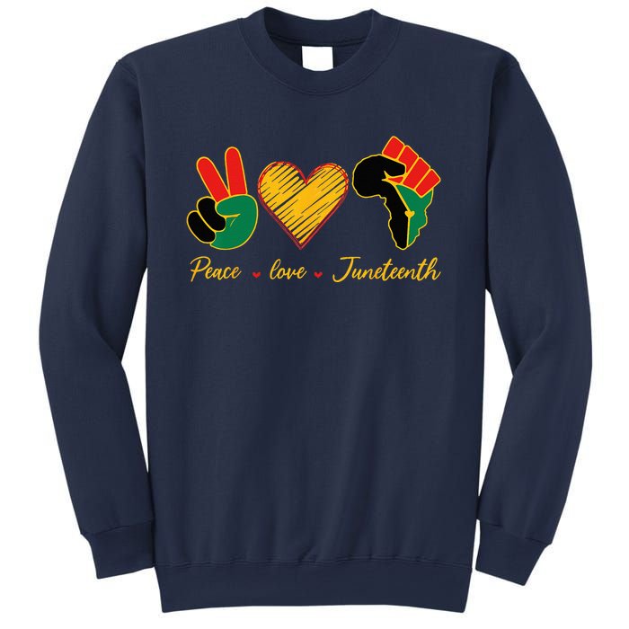 Peace Love Juneteenth Pride Black Black Queen & King Sweatshirt