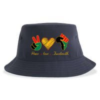 Peace Love Juneteenth Pride Black Black Queen & King Sustainable Bucket Hat