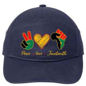 Peace Love Juneteenth Pride Black Black Queen & King 7-Panel Snapback Hat