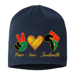 Peace Love Juneteenth Pride Black Black Queen & King Sustainable Beanie