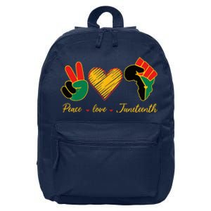 Peace Love Juneteenth Pride Black Black Queen & King 16 in Basic Backpack