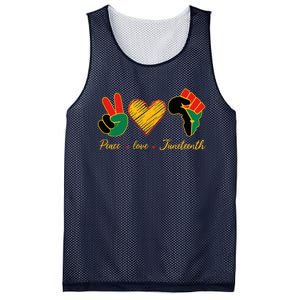 Peace Love Juneteenth Pride Black Black Queen & King Mesh Reversible Basketball Jersey Tank