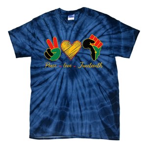 Peace Love Juneteenth Pride Black Black Queen & King Tie-Dye T-Shirt