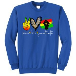 Peace Love Juneteenth Fist Black Black Queen & King Sweatshirt