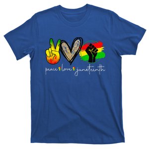 Peace Love Juneteenth Fist Black Black Queen & King T-Shirt