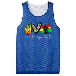 Peace Love Juneteenth Fist Black Black Queen & King Mesh Reversible Basketball Jersey Tank