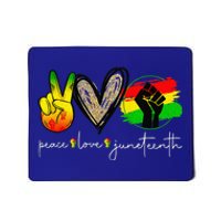 Peace Love Juneteenth Fist Black Black Queen & King Mousepad