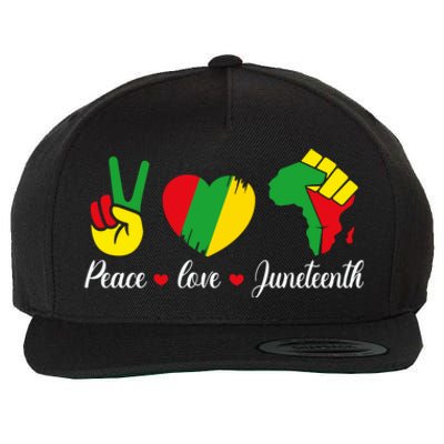 Peace Love Juneteenth African Freedom Black History Month Gift Wool Snapback Cap