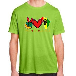 Peace Love Juneteenth Black Pride Freedom African American Gift Adult ChromaSoft Performance T-Shirt