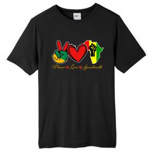 Peace Love Juneteenth Black Pride Freedom African American Gift Tall Fusion ChromaSoft Performance T-Shirt