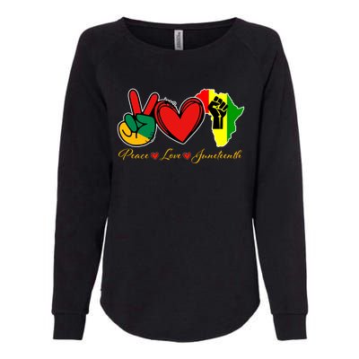 Peace Love Juneteenth Black Pride Freedom African American Gift Womens California Wash Sweatshirt