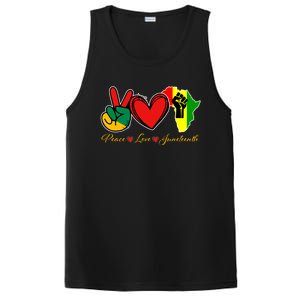 Peace Love Juneteenth Black Pride Freedom African American Gift PosiCharge Competitor Tank