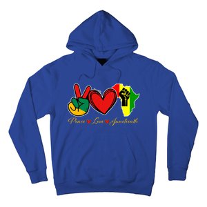 Peace Love Juneteenth Black Pride Freedom African American Gift Hoodie