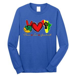 Peace Love Juneteenth Black Pride Freedom African American Gift Long Sleeve Shirt