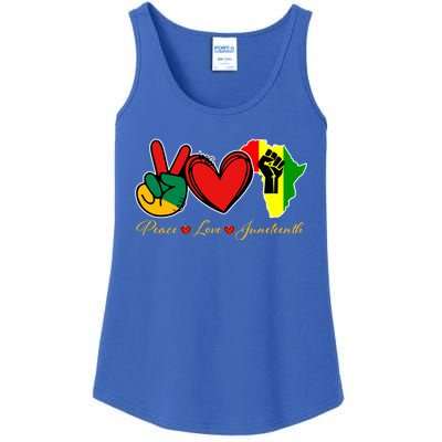 Peace Love Juneteenth Black Pride Freedom African American Gift Ladies Essential Tank