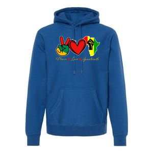 Peace Love Juneteenth Black Pride Freedom African American Gift Premium Hoodie