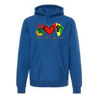 Peace Love Juneteenth Black Pride Freedom African American Gift Premium Hoodie