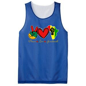 Peace Love Juneteenth Black Pride Freedom African American Gift Mesh Reversible Basketball Jersey Tank