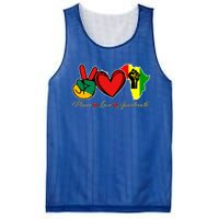 Peace Love Juneteenth Black Pride Freedom African American Gift Mesh Reversible Basketball Jersey Tank