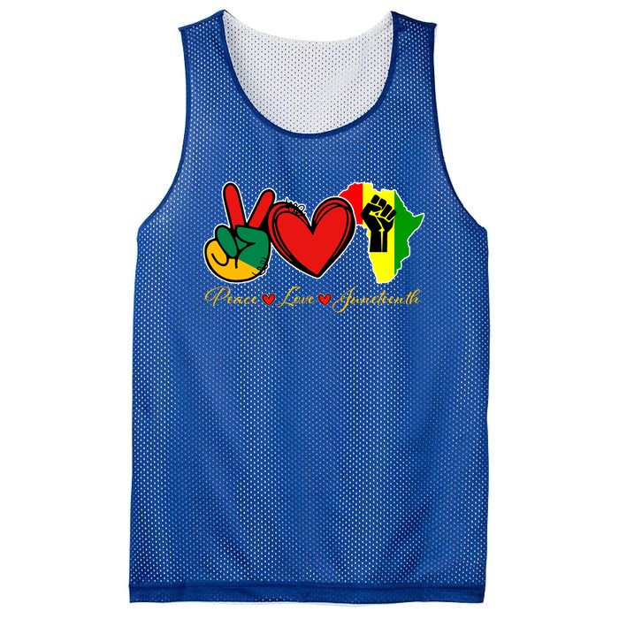 Peace Love Juneteenth Black Pride Freedom African American Gift Mesh Reversible Basketball Jersey Tank