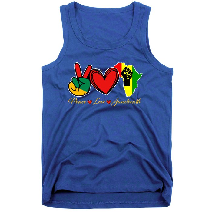 Peace Love Juneteenth Black Pride Freedom African American Gift Tank Top