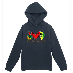 Peace Love Juneteenth Black Pride Freedom African American Gift Urban Pullover Hoodie