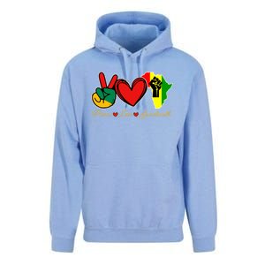 Peace Love Juneteenth Black Pride Freedom African American Gift Unisex Surf Hoodie