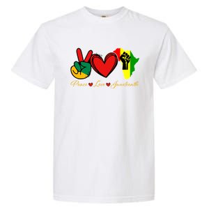 Peace Love Juneteenth Black Pride Freedom African American Gift Garment-Dyed Heavyweight T-Shirt